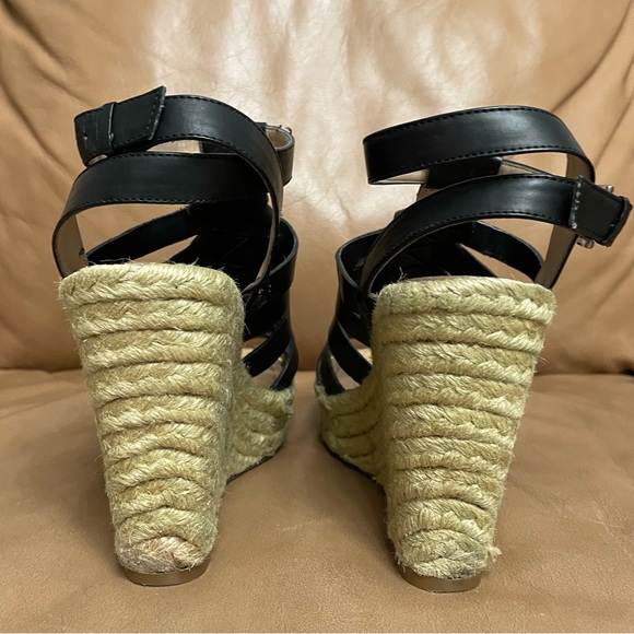Marc Fisher Espadrille Platform Wedge Sandal - Size 7 -Black - Picture 10 of 14